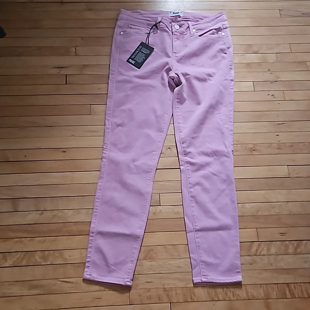 Paige Womens Transcend Verdugo Ankle Jeans Mid Rise Ultra Skinny Light Orchid 29 - Picture 1 of 5
